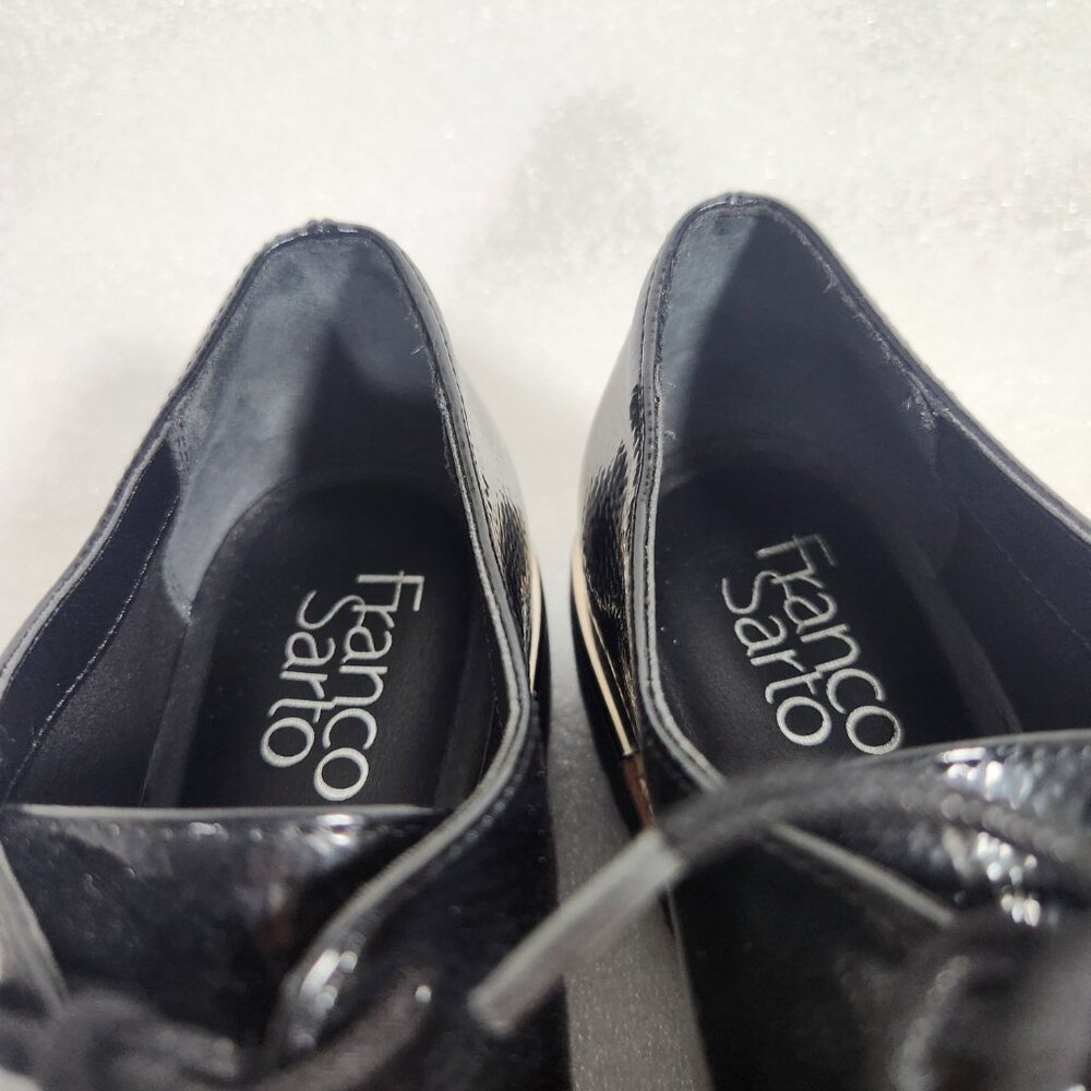 FRANCO SARTO Charles Pebbled Patent Lace-Up Loafers Size 7.5M - Picture 14 of 15